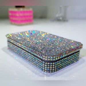 ‼️SOLD‼️Elegant Rhinestone Encrusted Sliding Lid Storage Box